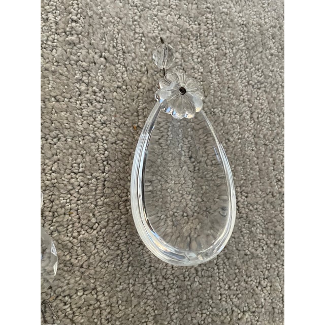 42 Piece Vintage Clear Crystal Chandelier Prisms Faceted Teardrop Icicle Spears For Sale - Image 11 of 11