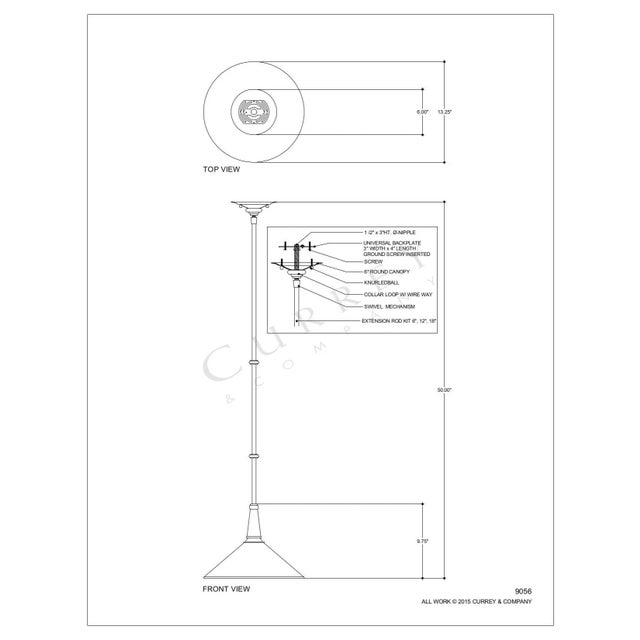Farmhouse Currey & Company Manuscript Small Pendant For Sale - Image 3 of 4