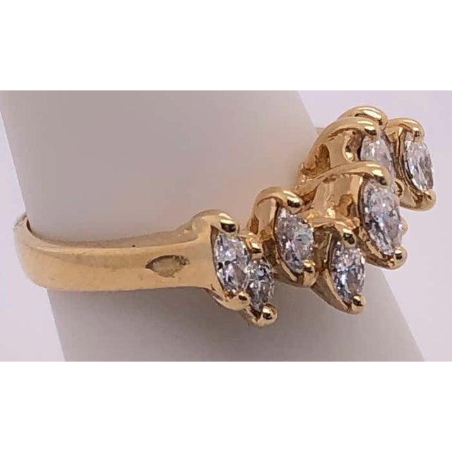 14 Karat Yellow Gold Wedding Bridal Ring With Marquise Diamonds For Sale In New York - Image 6 of 11