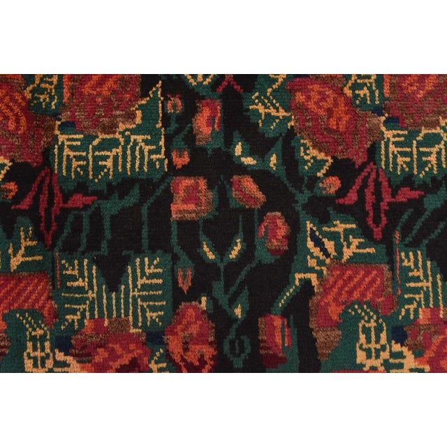 Vintage Afshar Rug 5'4'' X 8'3'' Black Wool Traditional Hand-Knotted Carpet For Sale - Image 10 of 15