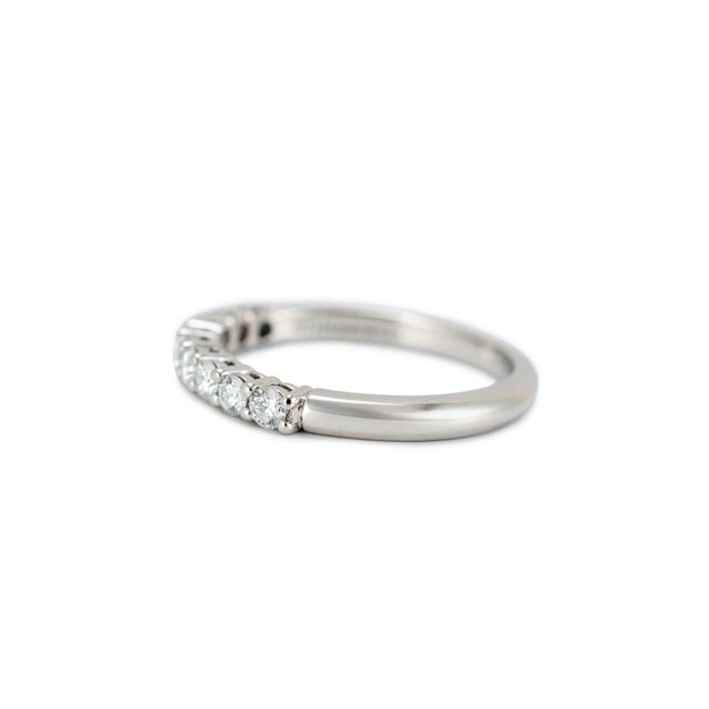 Tiffany and Co. Tiffany & Co. Tiffany Forever Platinum 0.27ctw Half-Circle Diamond Band Ring, Size 4.5 For Sale - Image 4 of 9