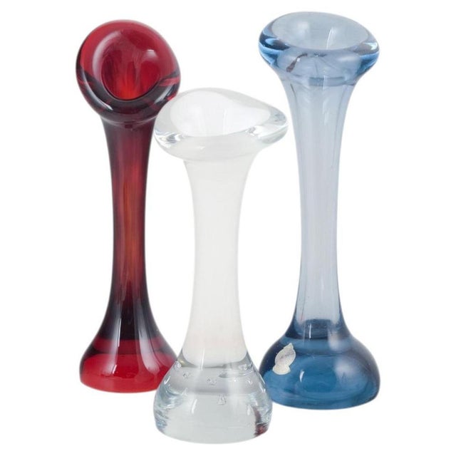 Sculptural Glass Vases from Mantorp Glasbuk and Skånska Glasbruket, 1970s, Set of 3 For Sale - Image 6 of 6