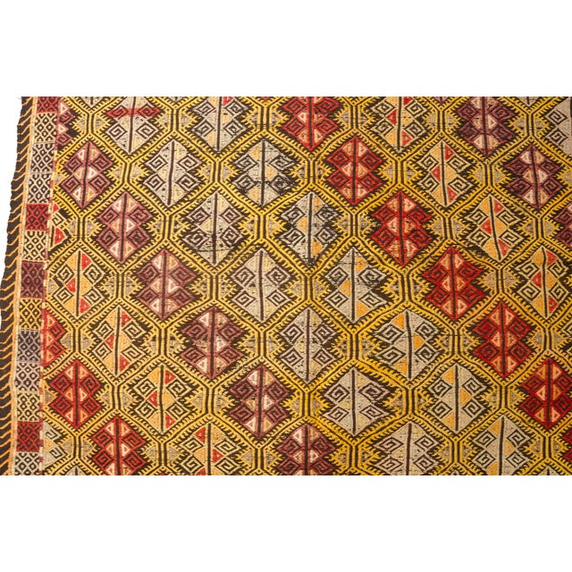 Oushak Anatolian Wool Kilim Rug For Sale - Image 9 of 10