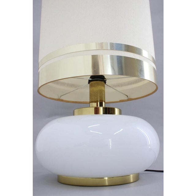 Large Glass and Brass Table Lamp, Italy, 1970s For Sale - Image 14 of 17
