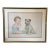 Vintage Framed Charlotte Becker Print “Play Mates” Baby & Wire Fox Terrier For Sale