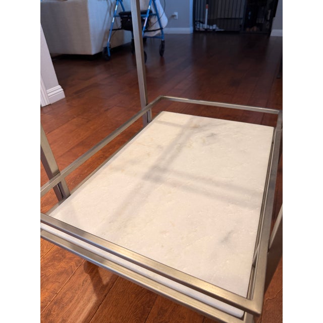 Metal Crate & Barrel Renee Bar Cart For Sale - Image 7 of 13