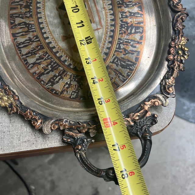 Silver 1970s Egyptian Petite Silver Serving Dish With Handles For Sale - Image 8 of 9