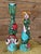 Pair of Whimsical Hand-Painted Ceramic Mermaid Candlestick Holders For Sale - Image 9 of 9