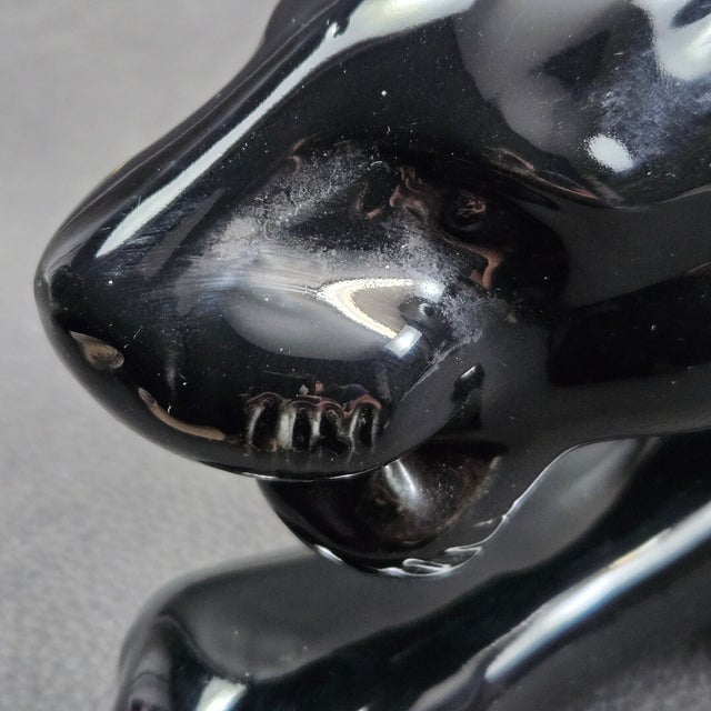 1950s Mid-Century Modern Royal China Black Ceramic Prowling Panther Planter Tv Lamp For Sale - Image 11 of 14