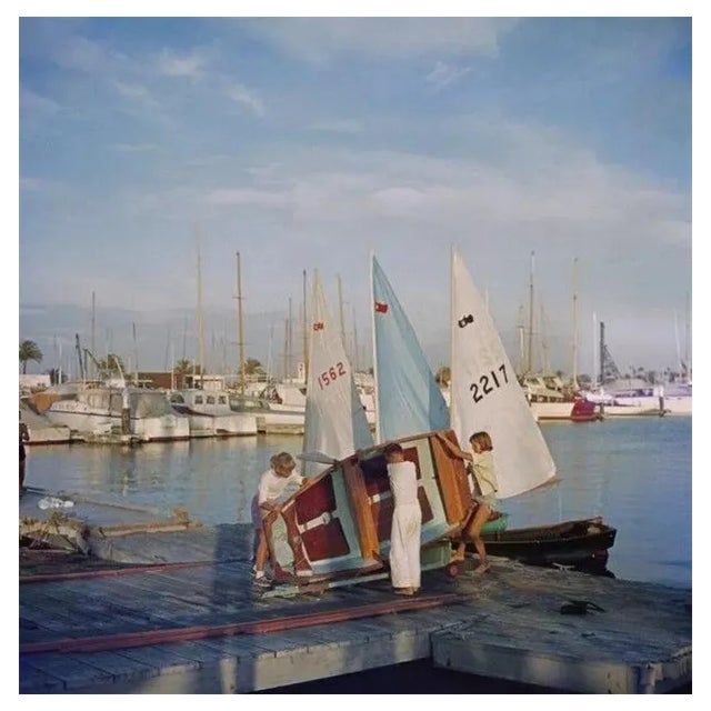 Slim Aarons, Sailing Dinghy, Estate Stamped Photographic Print, 1956 / 2020s For Sale