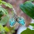 Persian Turquoise Diamond Pendant Earrings 14k WG 26.85 TCW Certified For Sale - Image 15 of 15