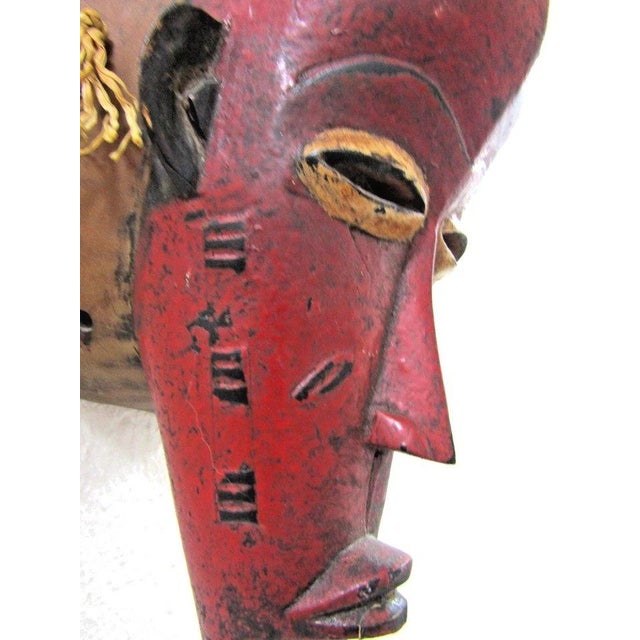 Antique Hand-Carved Guro Mask of the Ivory Coast Featuring a Seated Figure For Sale - Image 12 of 15