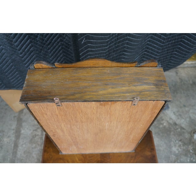 Antique Arts & Crafts Neoclassical Oak Apothecary Hanging Medicine Cabinet Curio For Sale - Image 14 of 18