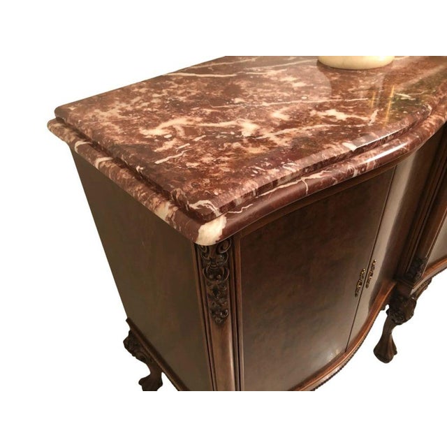 Traditional Italian Rosso Laguna Marble Top Buffet/Sideboard/Credenza, C. 1990s For Sale - Image 13 of 16