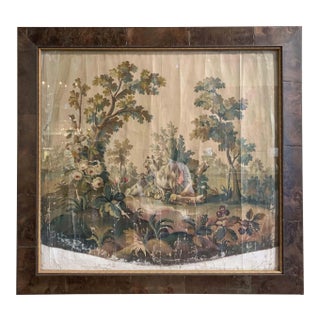 18th Century French Aubusson Gouache Cartoon of Goats in Landscape For Sale