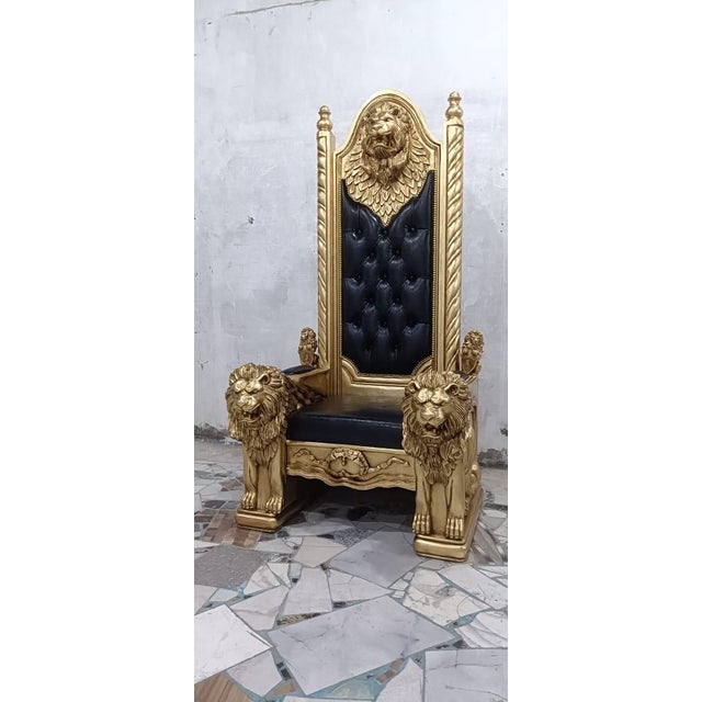 1960s Royal Lion Throne Chair with Matching Lion Scepter For Sale In Orlando - Image 6 of 10