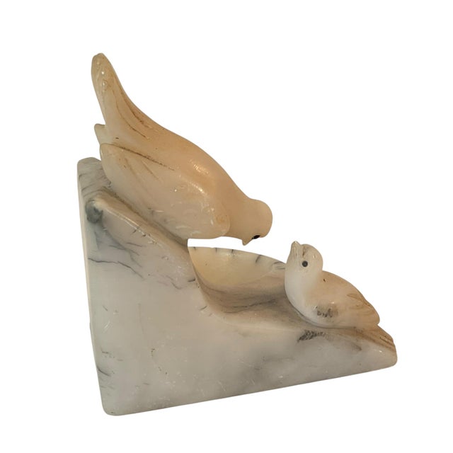 Early 20th Century Antique Italian Carved Alabaster Bird Bowl For Sale - Image 5 of 11