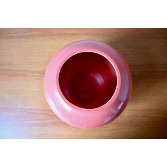 Large Art Deco Orange Ball Vase, Saint Clément For Sale - Image 4 of 9