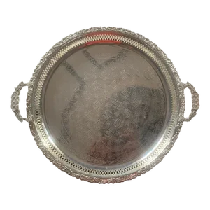 21st Century Moroccan Silver Tray