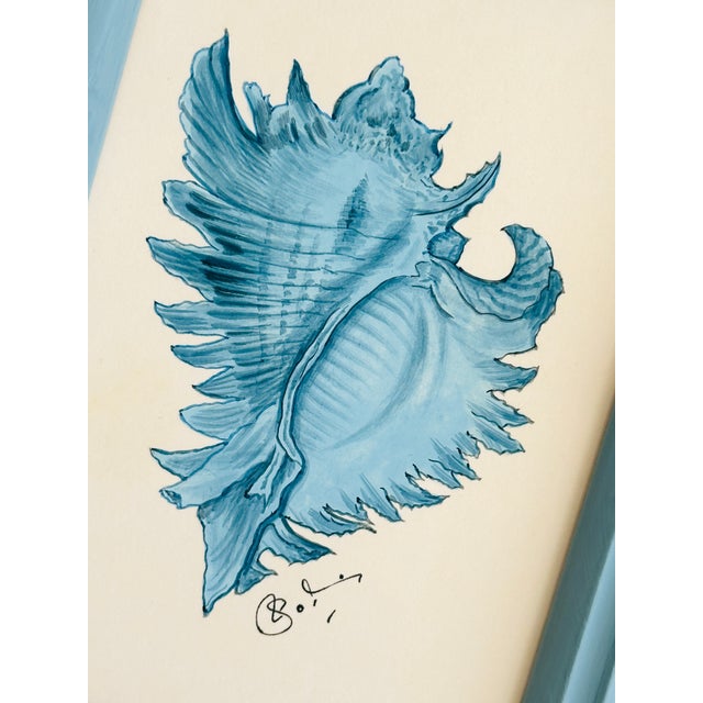 Every shade of blue in this seashell was built slowly and intentionally, layer by layer. The soft shading, delicate fine-...