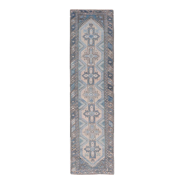 Vintage Turkish Oushak Runner With Geometric Medallions 2'6" X 10' For Sale