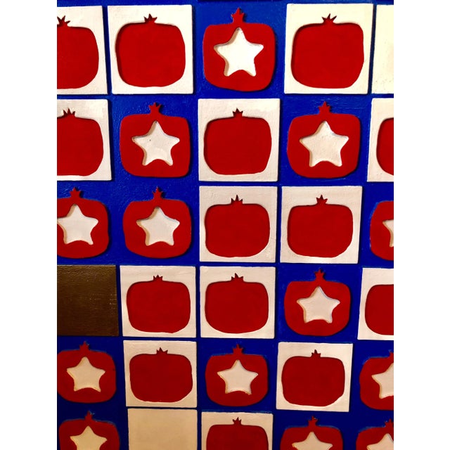 Wood Oded Halahmy, Red White Blue Americana Wall Hanging Painting Sculpture American Flag Motif, 2008 For Sale - Image 7 of 10