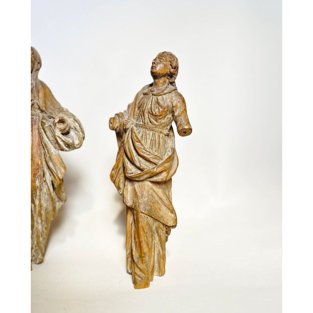 Baroque Mary, John, Attendant Figures, German, 17th Century, Carved Wood For Sale - Image 3 of 10
