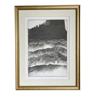 Vintage Abstract Landscape Etching Artist Proof For Sale