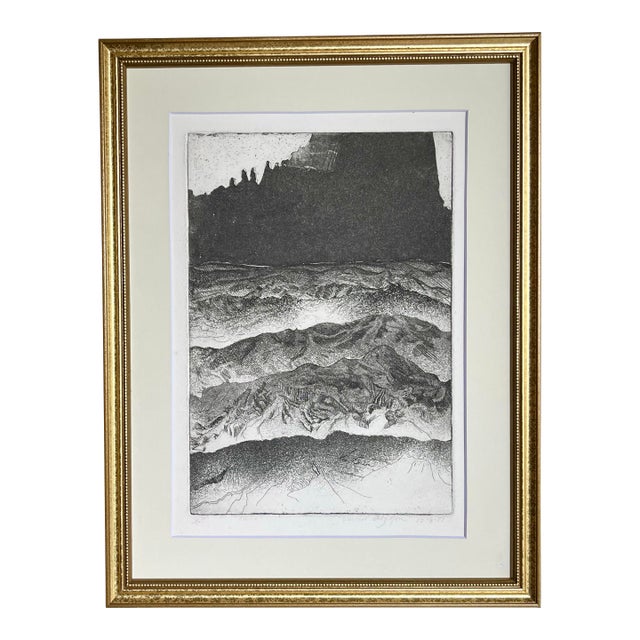Vintage Abstract Landscape Etching Artist Proof For Sale