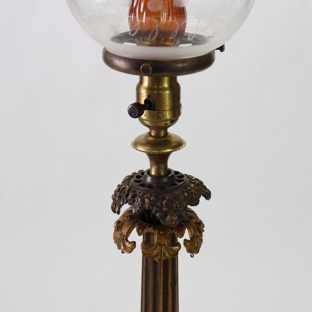 Antique Argand Sinumbra Bronze Electrified Solar Table Lamp C1840 For Sale - Image 6 of 7