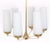 Vintage Six-Arm Chandelier in Brass and Frosted Glass, 1960s For Sale - Image 4 of 11