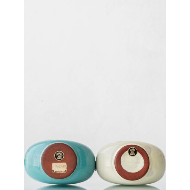 Cream Bauhaus Ceramic Alpha Omega Cruet by Theodor Bogler, 1948-1968, Set of 2 For Sale - Image 8 of 9