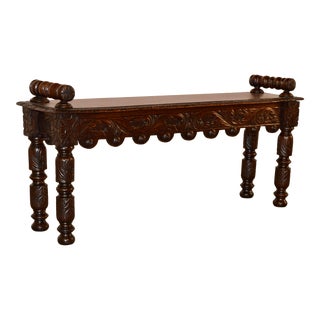 19th Century Carved Window Seat For Sale