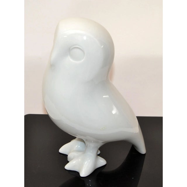 Vintage Royal Dux Bohemia White Royal Dux Porcelain Snow Owl, Animal Sculpture Mid-Century Modern. Marked at Base,...