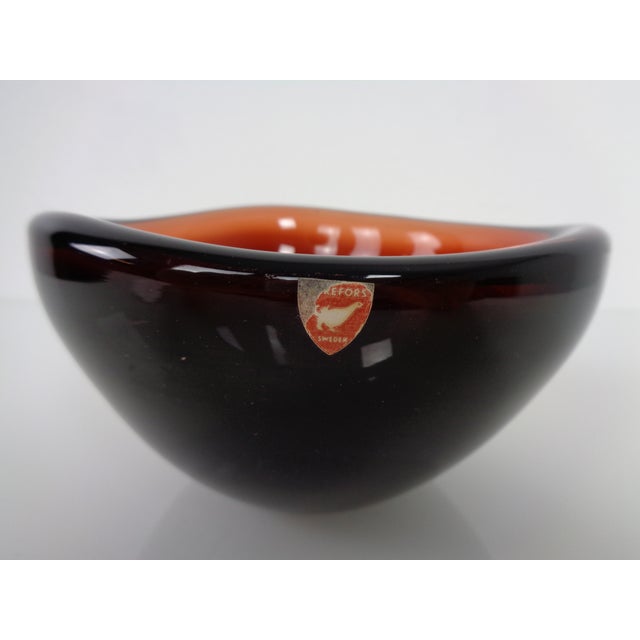 Maroon Swedish Burgundy Glass Bowl from Orrefors, 1960s For Sale - Image 8 of 18