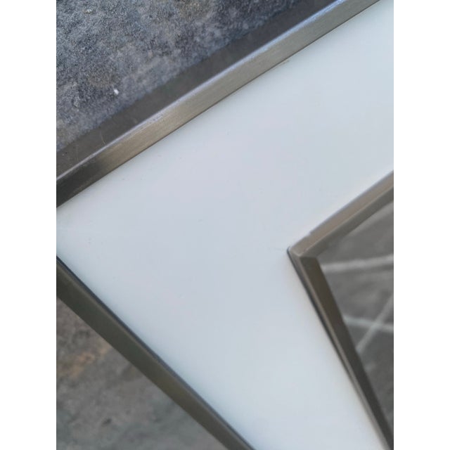 Wood 1970s Lacquered Wood and Brass Mirror 16 by 24” For Sale - Image 7 of 8