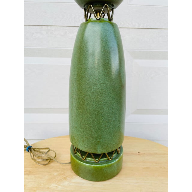 Vintage Mid Century Modern Green Ceramic Lamp Chairish