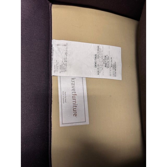 Late 20th Century Late 20th Century Kravet Furniture Handmade Contemporary Armchair With Walnut Frame and Rich Purple Upholstery For Sale - Image 5 of 5