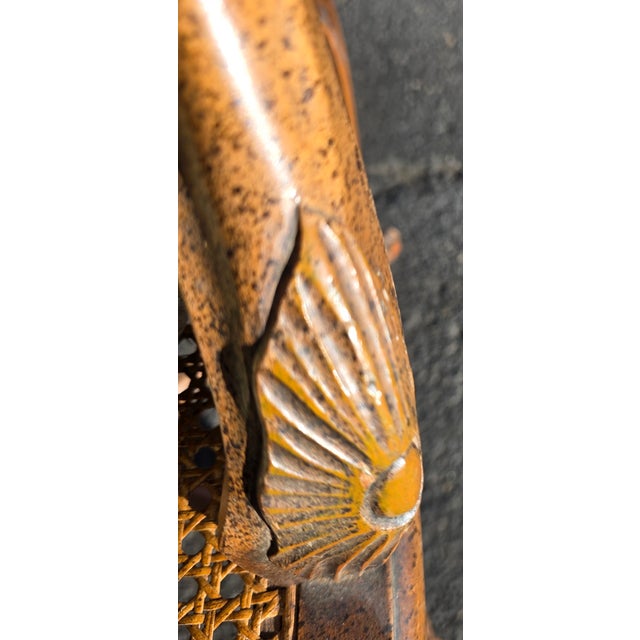 Pr of Early 20th Century French Louis XV Style Carved Walnut Fauteuils W/Cane Seats & Backs, Original Painted Highlights W/Loose Upholstered Cushions For Sale In Washington DC - Image 6 of 10