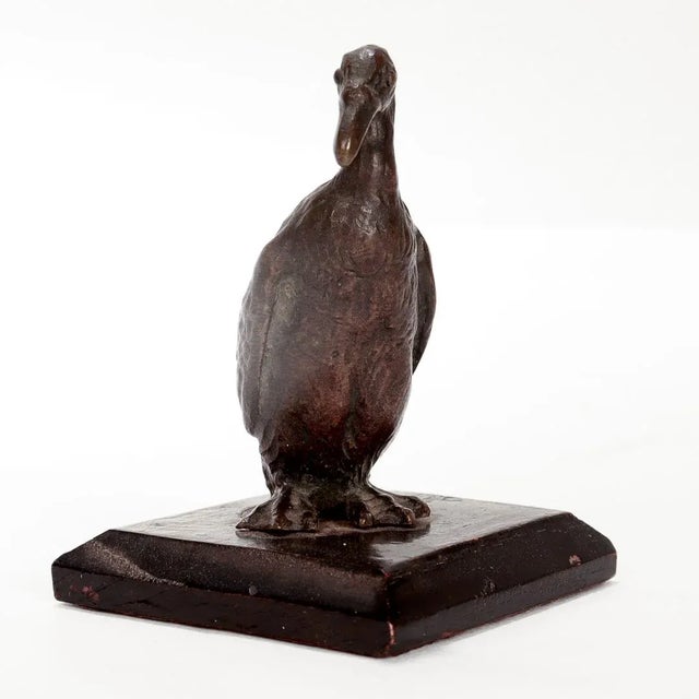 Metal Vintage Miniature Bronze Cormorant Figurine or Sculpture For Sale - Image 7 of 11