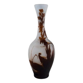 Early 20th Century Vase in Frosted and Brown Art Glass by Emile Gallé For Sale