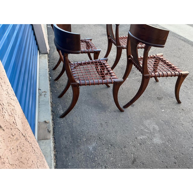 t.h. Robsjohn Gibbings Style Walnut Klismos Chairs…set of 4 For Sale - Image 14 of 16