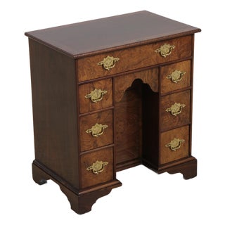 Baker Stately Homes Burl Walnut George III Kneehole Commode Desk Chest For Sale