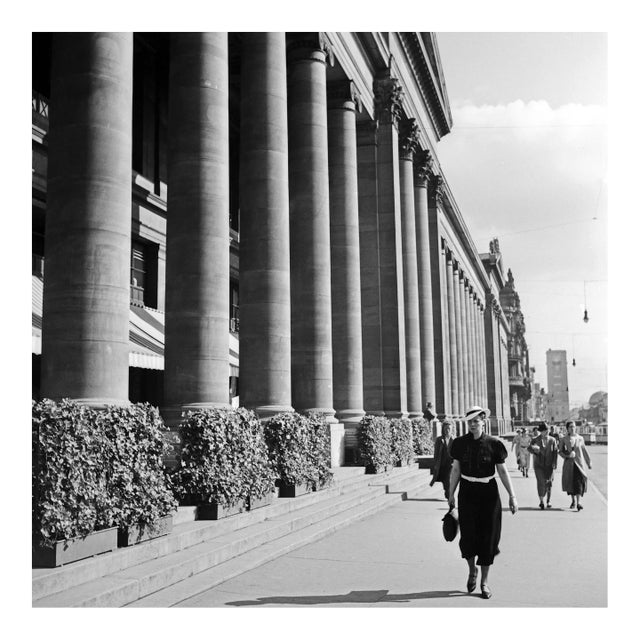 Woman Coming Along the Koenigsbau Palace, Stuttgart Germany, 1935 For Sale