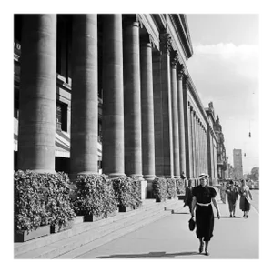 Woman Coming Along the Koenigsbau Palace, Stuttgart Germany, 1935