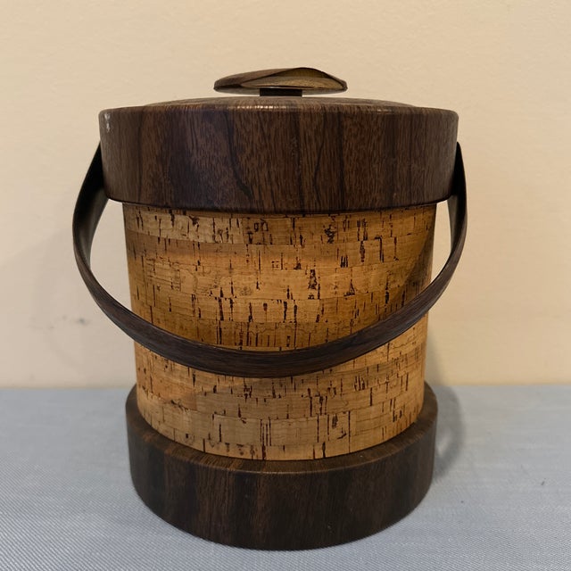 Vintage Cork and Vinyl Ice Bucket For Sale - Image 4 of 8