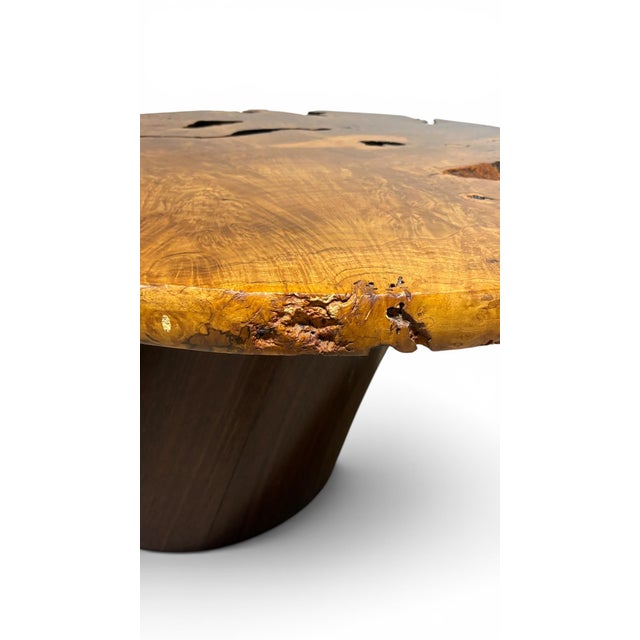 1980s Live Edge Burlwood Coffee Table in the Manner of George Nakashima C. 1980 For Sale - Image 5 of 8
