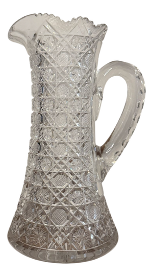 Large Antique Edwardian Cut Glass Jug, 1900