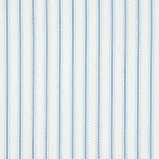 Schumacher X Mark D. Sikes Birdie Ticking Stripe Fabric In China Blue For Sale