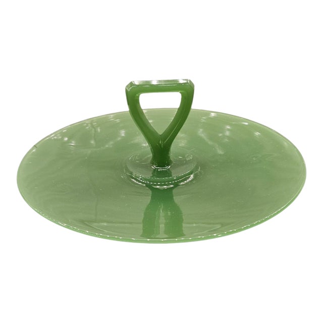 Vintage 1950’s, Green Jadeite, Northwood Co., Tid-Bit Server. For Sale